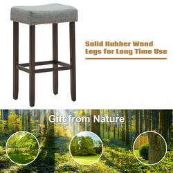 Barstole 2-pak grå ergonomisk MDF 43x33x74 cm