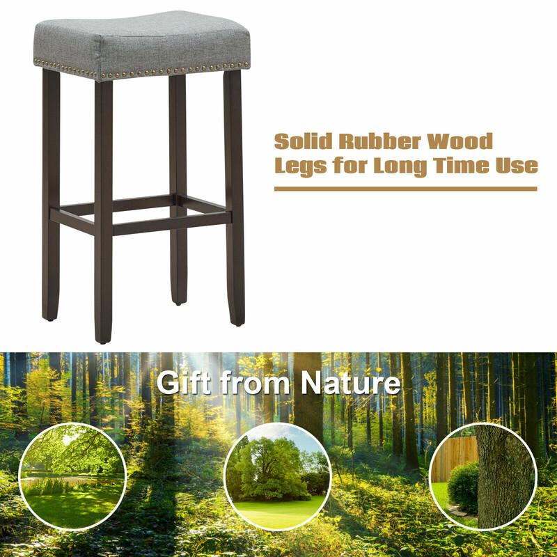 Barstole 2-pak grå ergonomisk MDF 43x33x74 cm