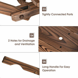 Havevogn i fyrretræ 120 cm brun med fire hjul