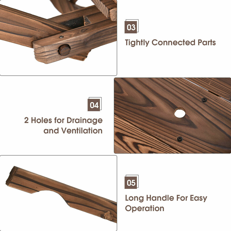 Havevogn i fyrretræ 120 cm brun med fire hjul