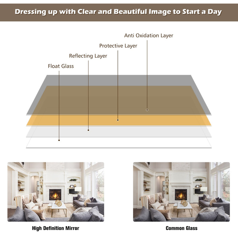 Dørspejl brun justerbart 36