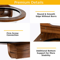 Vægmonteret katteleje i træ med transparent kuppel brun 40x40x23 cm