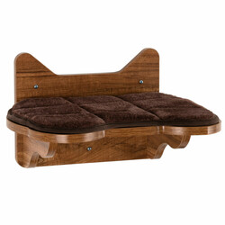 Vægmonteret katteklatrestativ i træ og PVC brun 39x31x23 cm