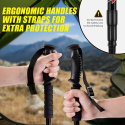 Vandrestokke 2 styk sort aluminium justerbar 66-137 cm