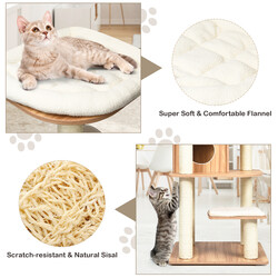 Katteklatretræ 175 cm spånplade med kløpæle og gemmested