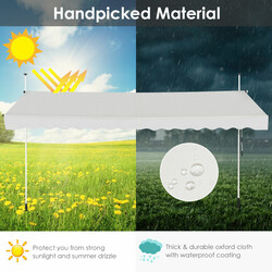 Balkonmarkise aluminiumramme 395 cm bred beige UV‑beskyttende justerbar uden boring