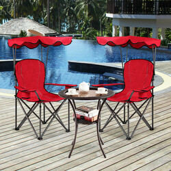 Klappestol rød PVC stål 96x67x130 cm 120 kg