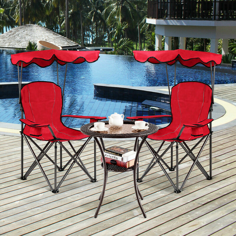 Klappestol rød PVC stål 96x67x130 cm 120 kg