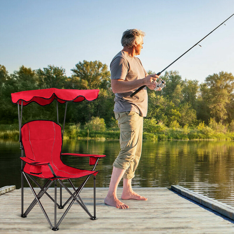 Klappestol rød PVC stål 96x67x130 cm 120 kg