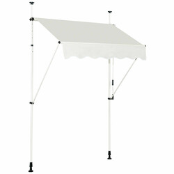 Solskærm aluminium Oxford stof 150x120 cm justerbar højde 190-300 cm beige