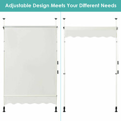 Solskærm aluminium Oxford stof 150x120 cm justerbar højde 190-300 cm beige