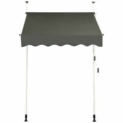 Markis grå justerbar højde 150 x 120 cm aluminiumramme med vev