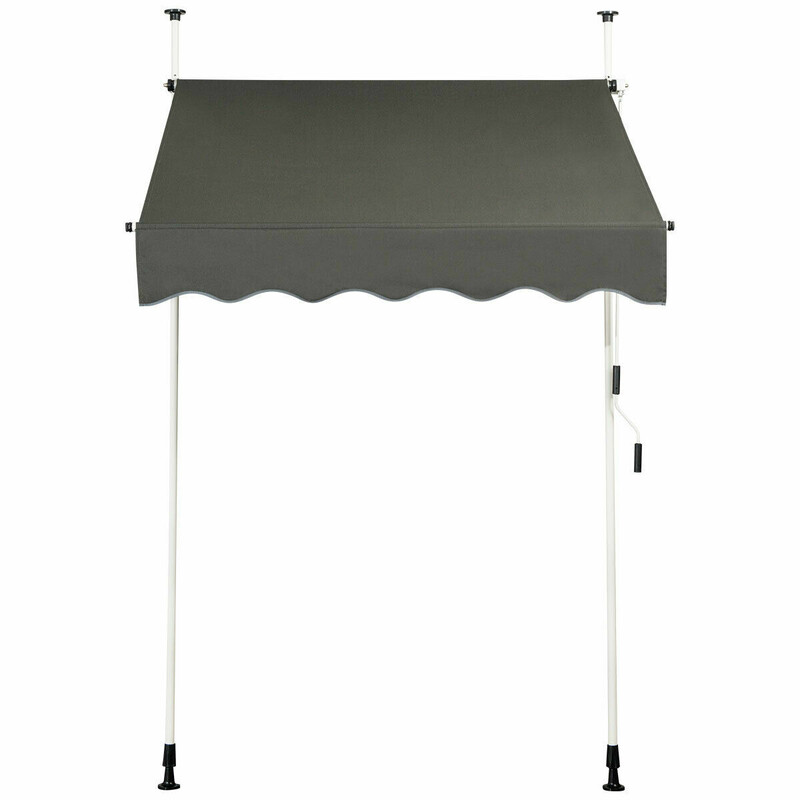 Markis grå justerbar højde 150 x 120 cm aluminiumramme med vev