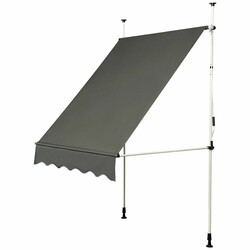 Markis grå justerbar højde 150 x 120 cm aluminiumramme med vev