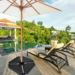 Sort parasolstativ sæt 4 stk PE PVC udendørs 90x90x10 cm