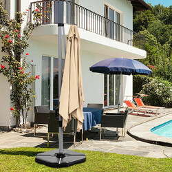 Sort parasolstativ sæt 4 stk PE PVC udendørs 90x90x10 cm