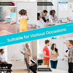 Mobil dobbelt sided magnetisk whiteboard 120x90 cm justerbar højde 160-180 cm