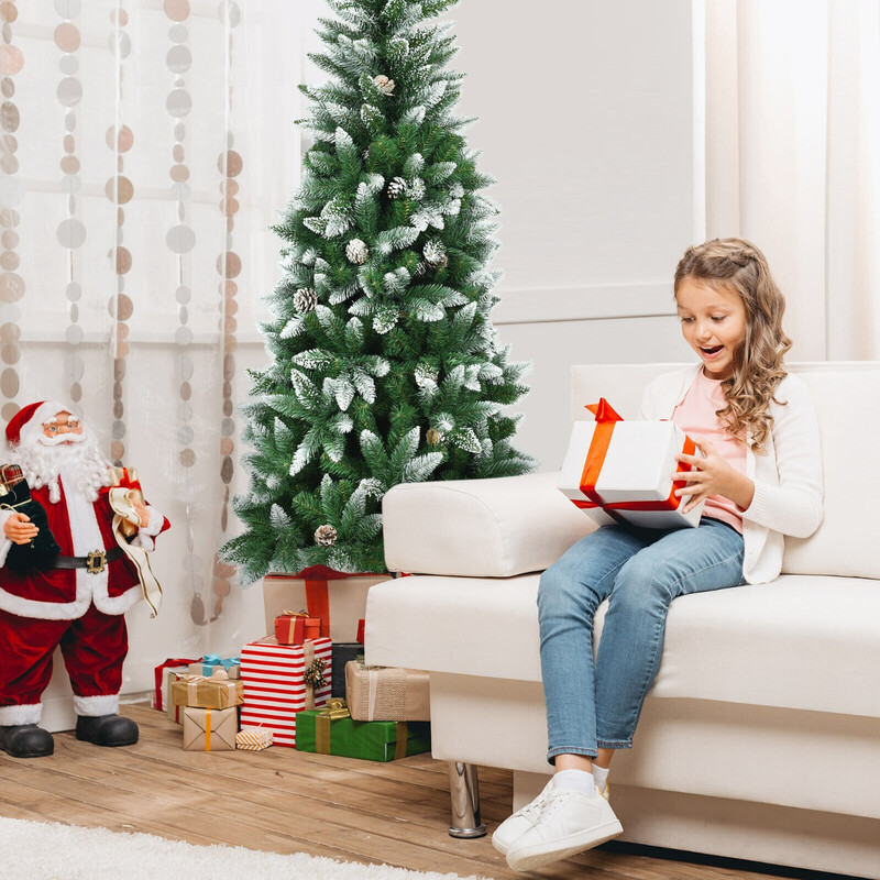 Jultræ PVC jern 65x180 cm 630 grene metallstativ