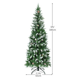 Jultræ PVC jern 65x180 cm 630 grene metallstativ