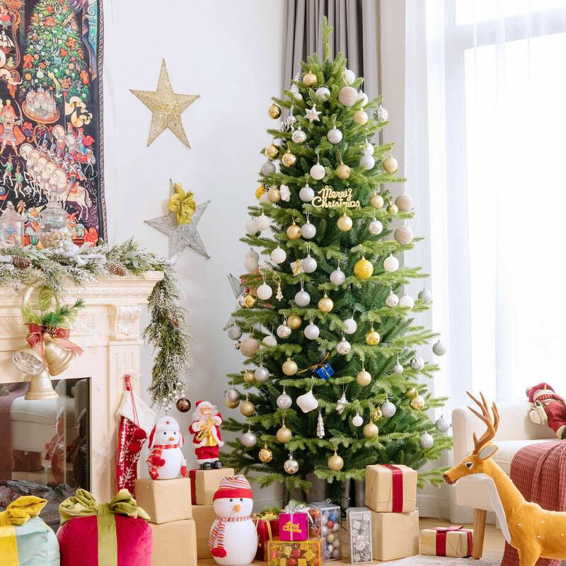 Kunstgran 180 cm grøn 1462 grene med metalfod PE PVC