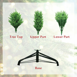 Kunstgran 180 cm grøn 1462 grene med metalfod PE PVC