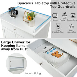 Kattebakke skab hvid MDF 76x53x74 cm med skuffe og to døre