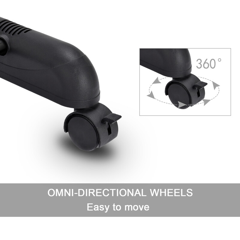 Sort justerbart tøjstativ med hjul skohylde 84 x 42 cm 92‑168 cm