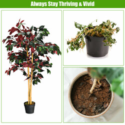 Kunstig ficusplante 120 cm grøn polyester i potte 16