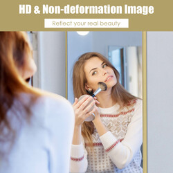 Justerbar fuldkropsspejl i aluminium med guld ramme 120x37 cm