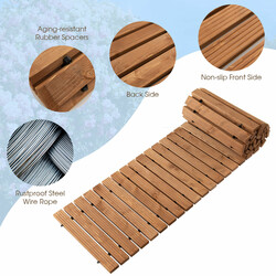 Rullemulig trævej i gran 245x43 cm til udendørs brug