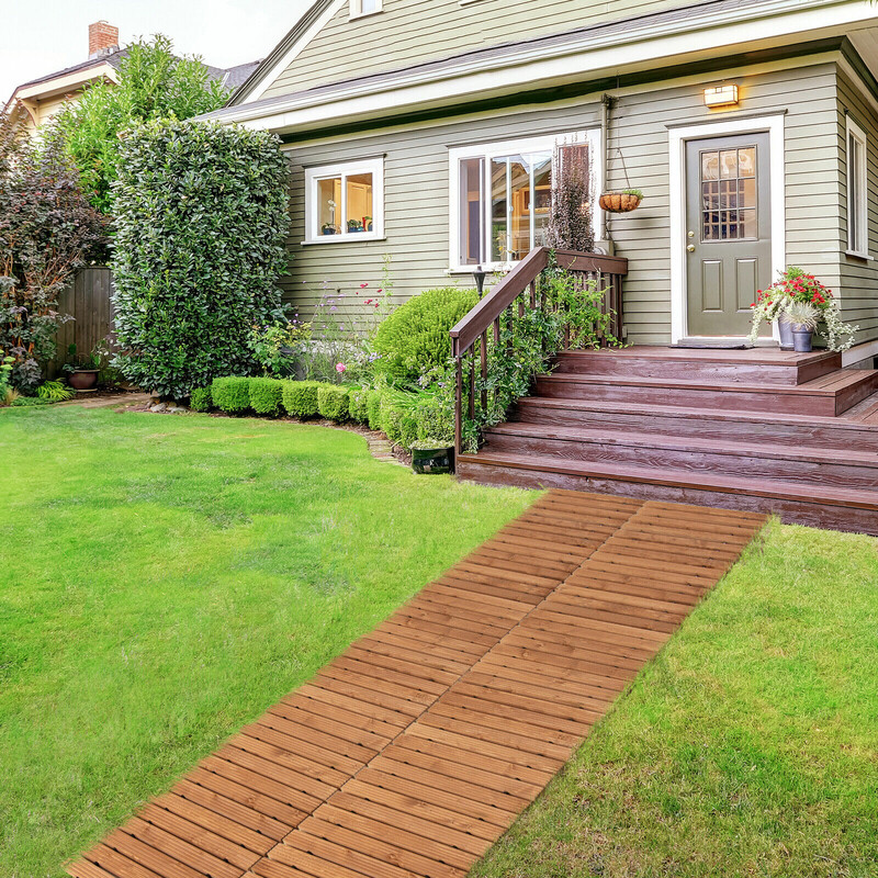 Rullemulig trævej i gran 245x43 cm til udendørs brug