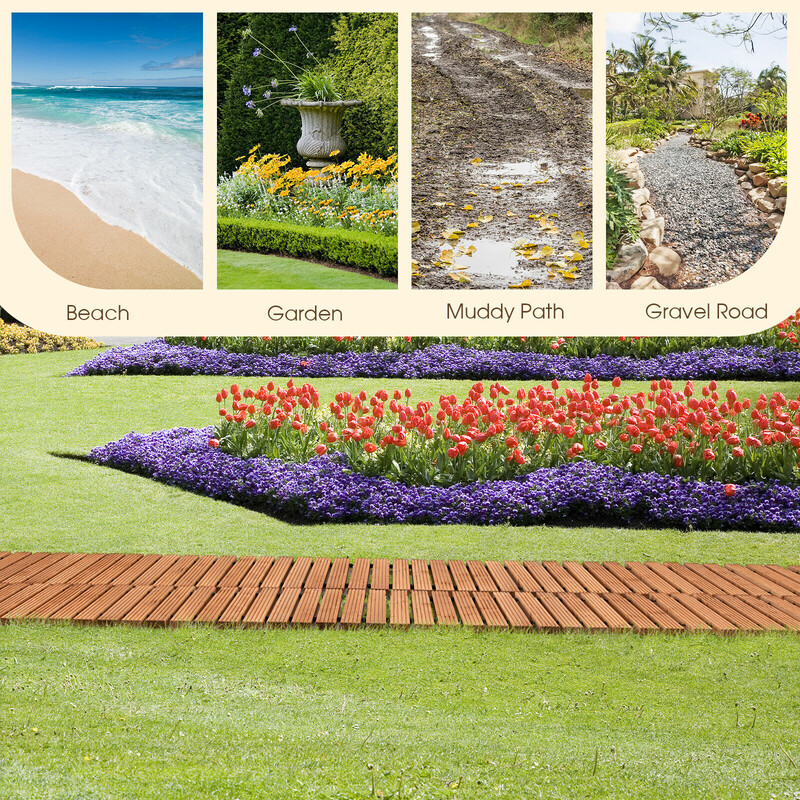 Rullemulig trævej i gran 245x43 cm til udendørs brug