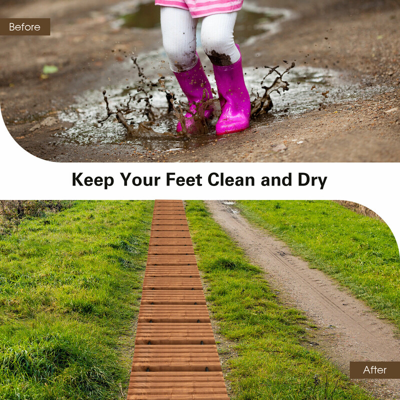 Rullemulig trævej i gran 245x43 cm til udendørs brug