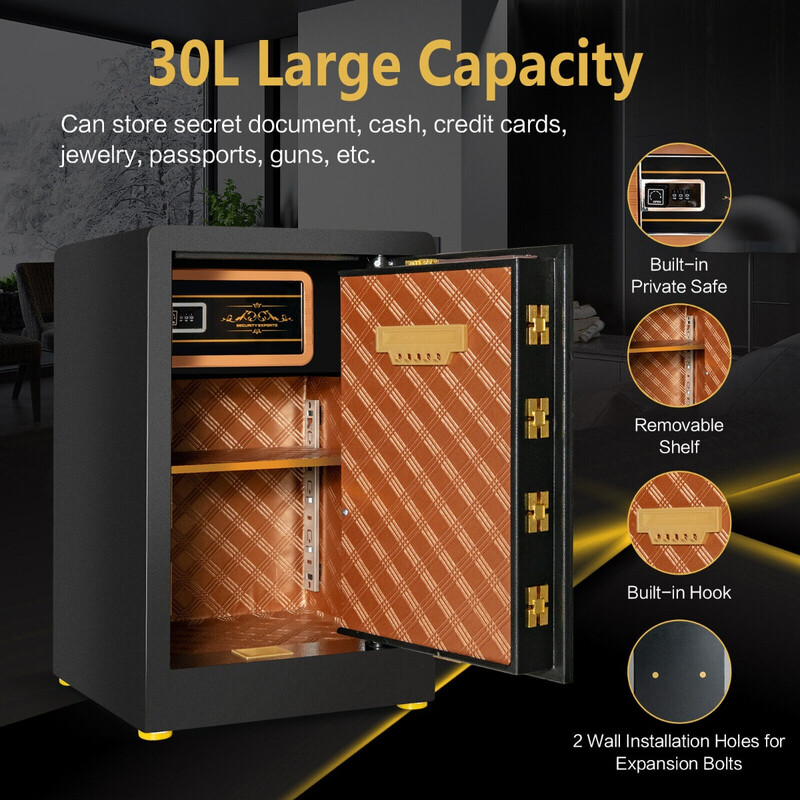 5 L med digitalt lås og nøgle