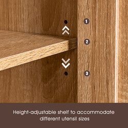 Køkkenvogn hvid MDF træ 116x40x85 cm med låsbare hjul justerbar opbevaring