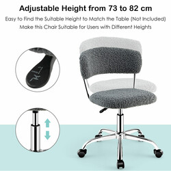 Grå kontorstol med sherpa betræk justerbar højde 43-52 cm