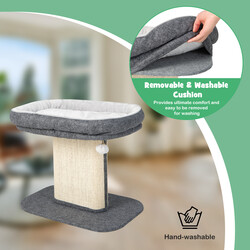 Kradsetræ gråt træ med stor platform og sisal 59x39x50 cm