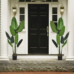 Kunstig tropisk palm 160 cm grøn med stabil potte til indendørs