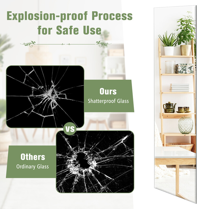 Væg spejl glas 110x38 cm rektangulær sølv facetteret kant