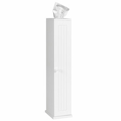 Toiletpapirskab MDF 15x16x69 cm hvid fem justerbare hylder pladsbesparende vandbestandig overflade