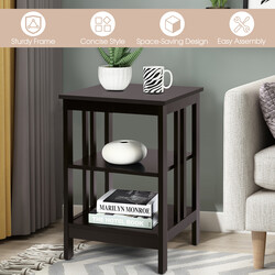 Sengebord MDF kaffe 40x40x61 cm med opbevaring til stue og soveværelse