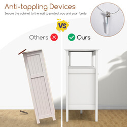 Hvidt MDF buffetskab 117 cm med vinholder og åben hylde