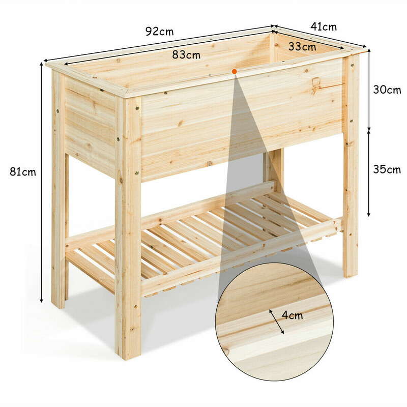 Trædyrkebænk i fyr 92 x 41 x 81 cm med opbevaringshylde