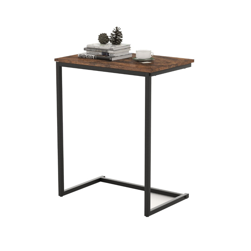 C-formet sidbord træ metal 55x36x67