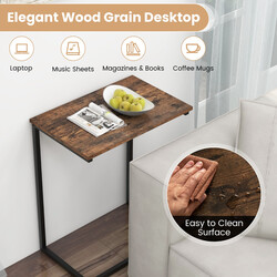 C-formet sidbord træ metal 55x36x67