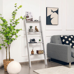 Opbevaringsstige i fyrretræ 4 niveauer 50x7