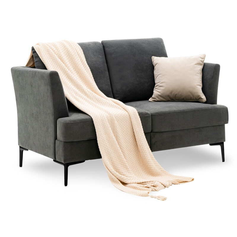 Tosæders sofa grå ergonomisk design med aftagelige puder 141x80x72 cm