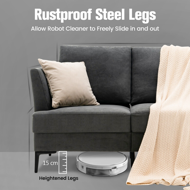 Tosæders sofa grå ergonomisk design med aftagelige puder 141x80x72 cm