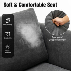 Tosæders sofa grå ergonomisk design med aftagelige puder 141x80x72 cm