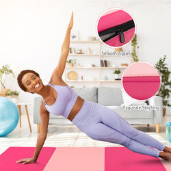 Træningsmåtte 240 x 117 x 5 cm aftagbart PU‑læderovertræk rød/rosa